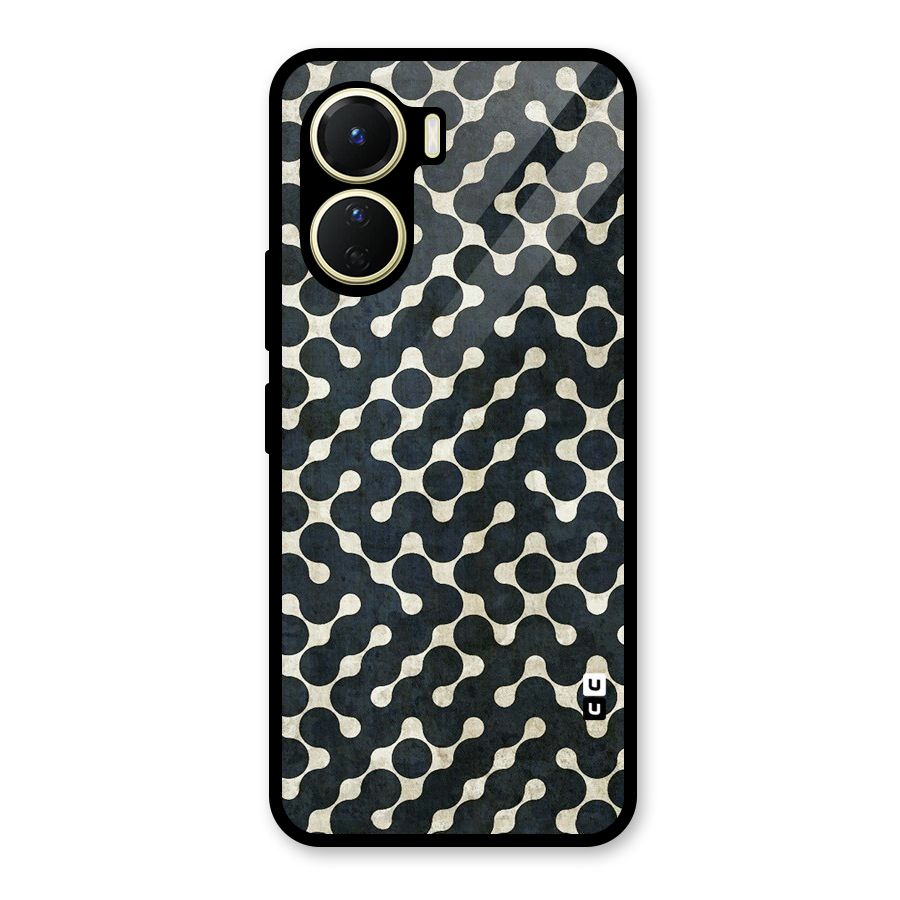Black Maze Design Glass Back Case for Vivo Y56