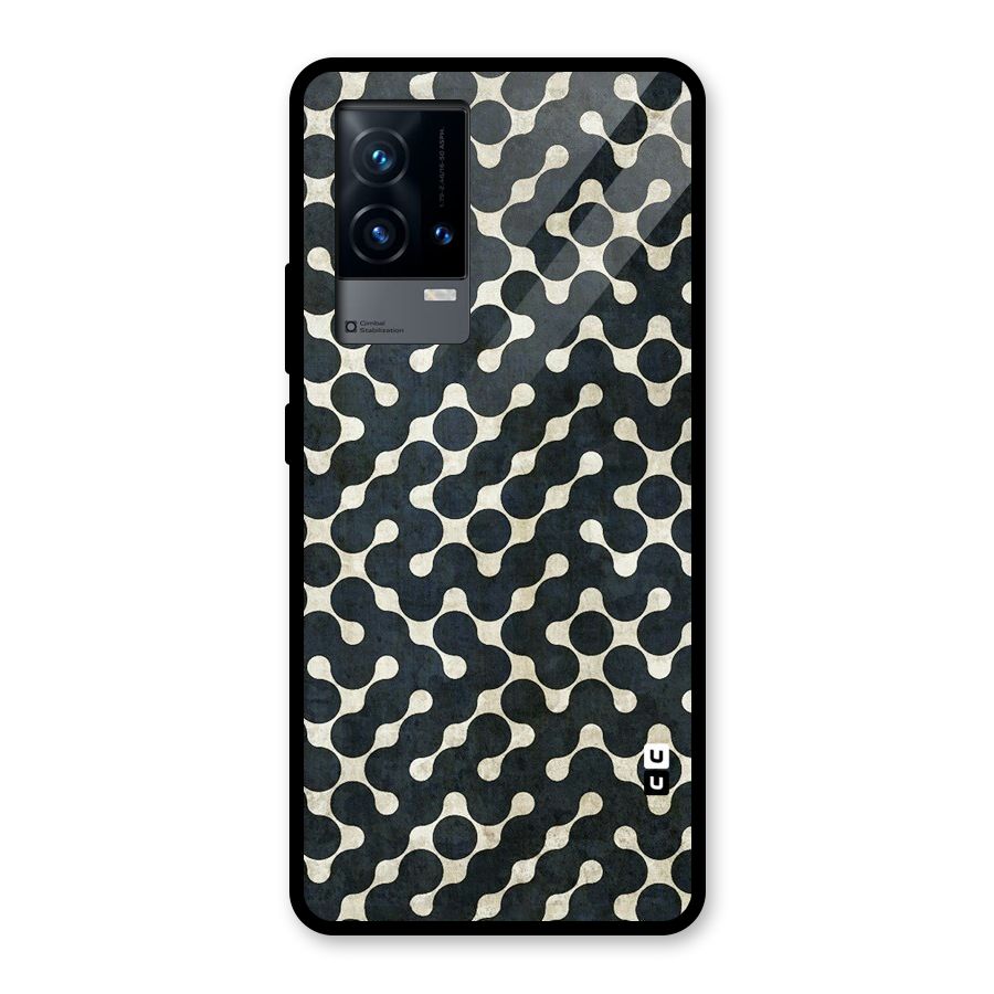 Black Maze Design Glass Back Case for iQOO 9 5G