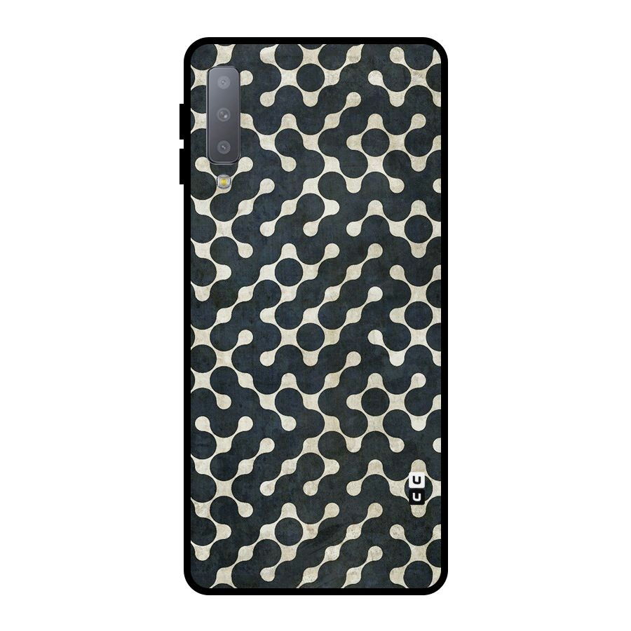 Black Maze Design Metal Back Case for Galaxy A7 (2018)