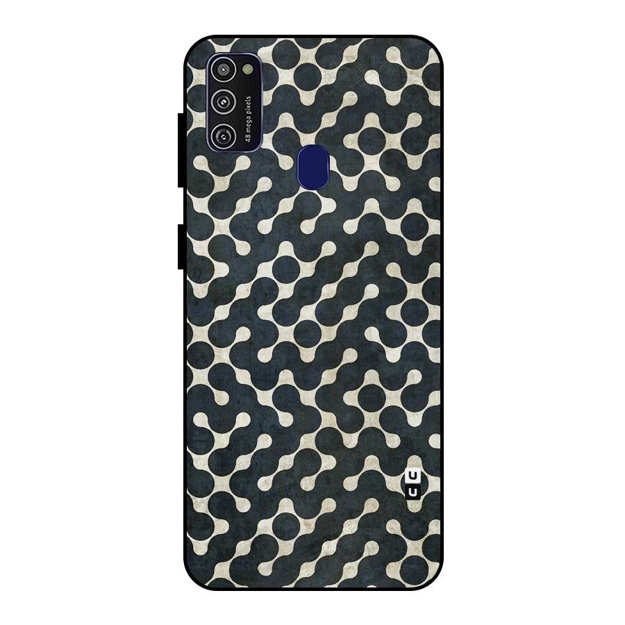 Black Maze Design Metal Back Case for Galaxy M21