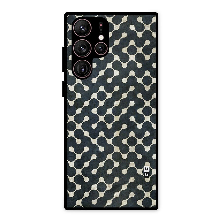 Black Maze Design Metal Back Case for Galaxy S22 Ultra 5G