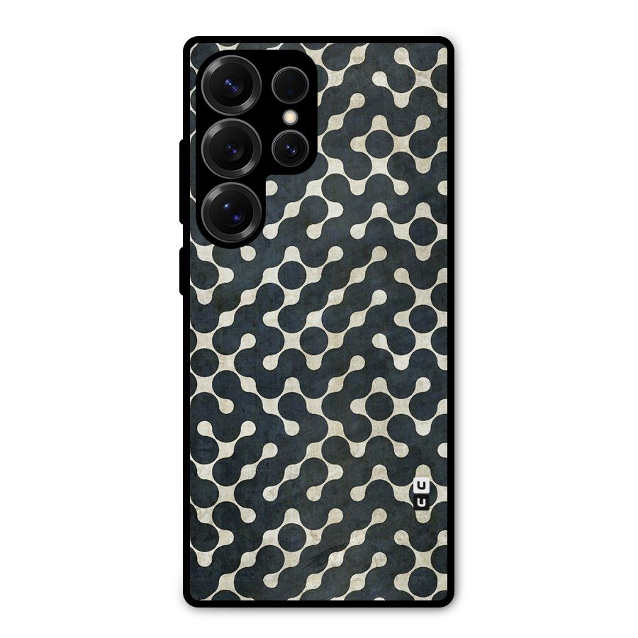 Black Maze Design Metal Back Case for Galaxy S25 Ultra