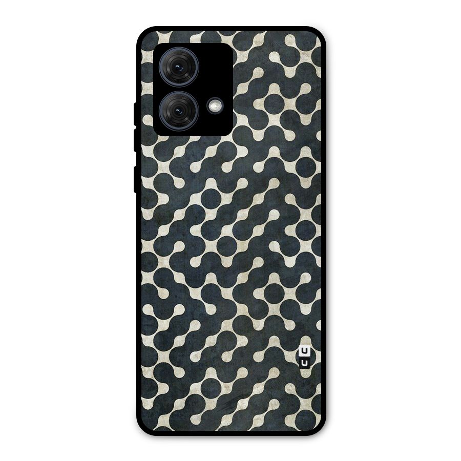 Black Maze Design Metal Back Case for Moto G84