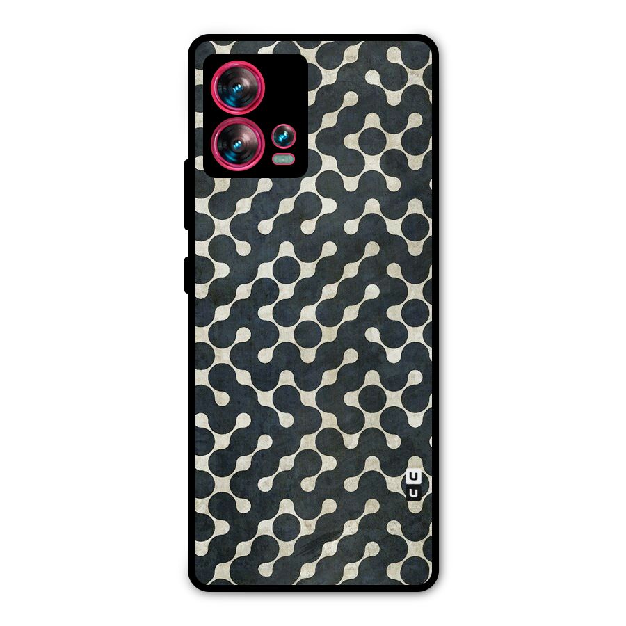 Black Maze Design Metal Back Case for Motorola Edge 30 Fusion