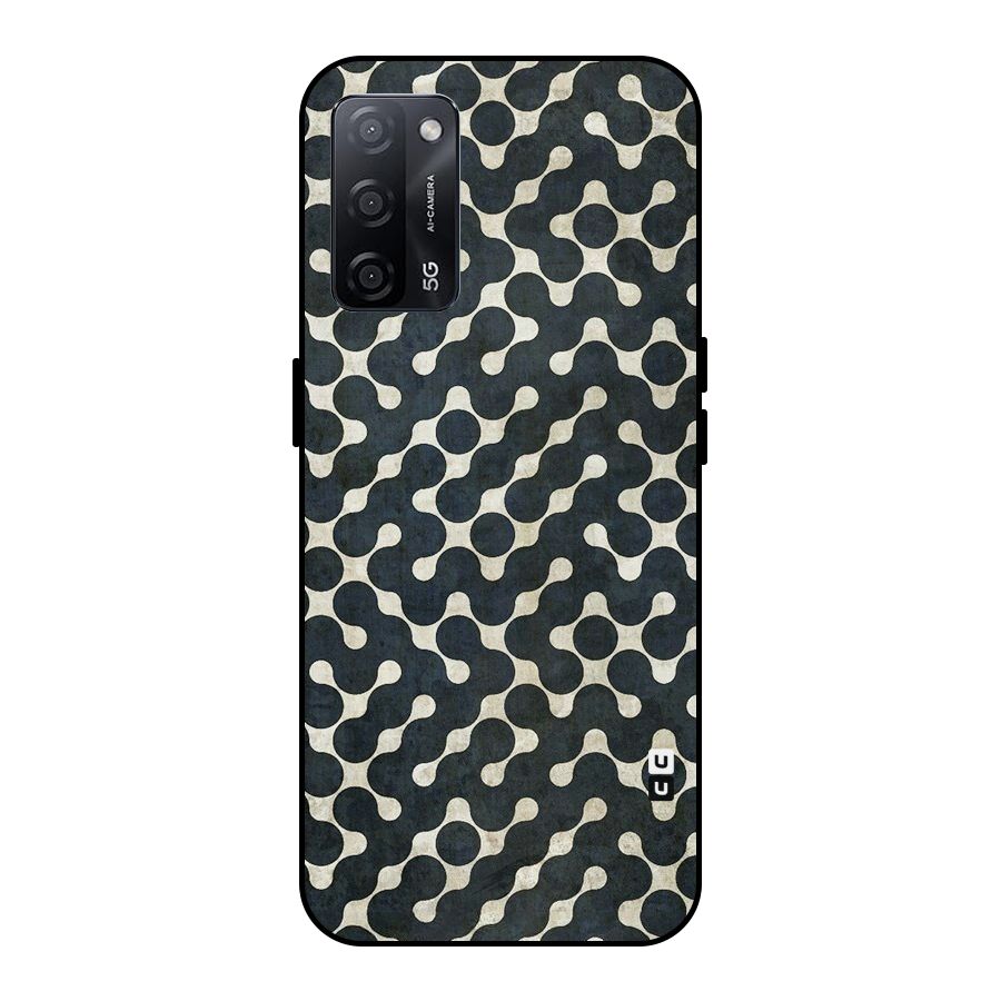 Black Maze Design Metal Back Case for Oppo A53s 5G