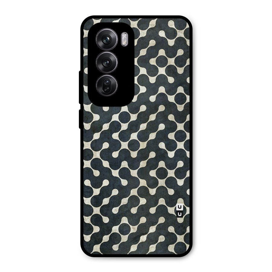 Black Maze Design Metal Back Case for Oppo Reno12 Pro