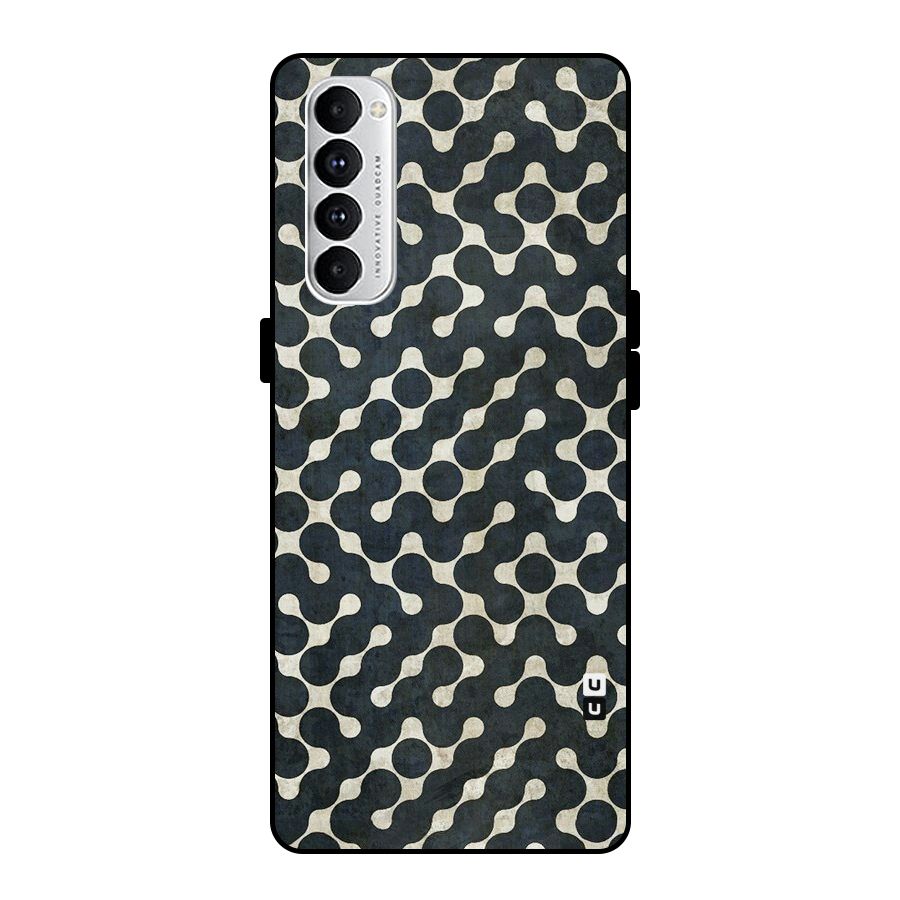Black Maze Design Metal Back Case for Oppo Reno4 Pro