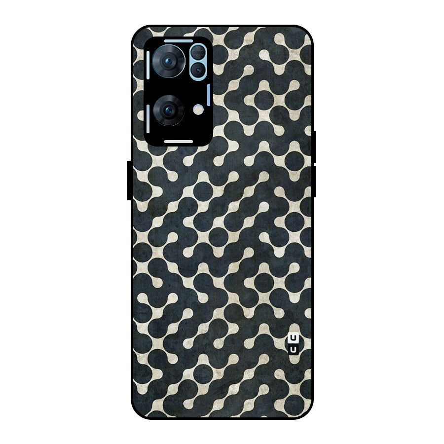 Black Maze Design Metal Back Case for Oppo Reno7 Pro 5G
