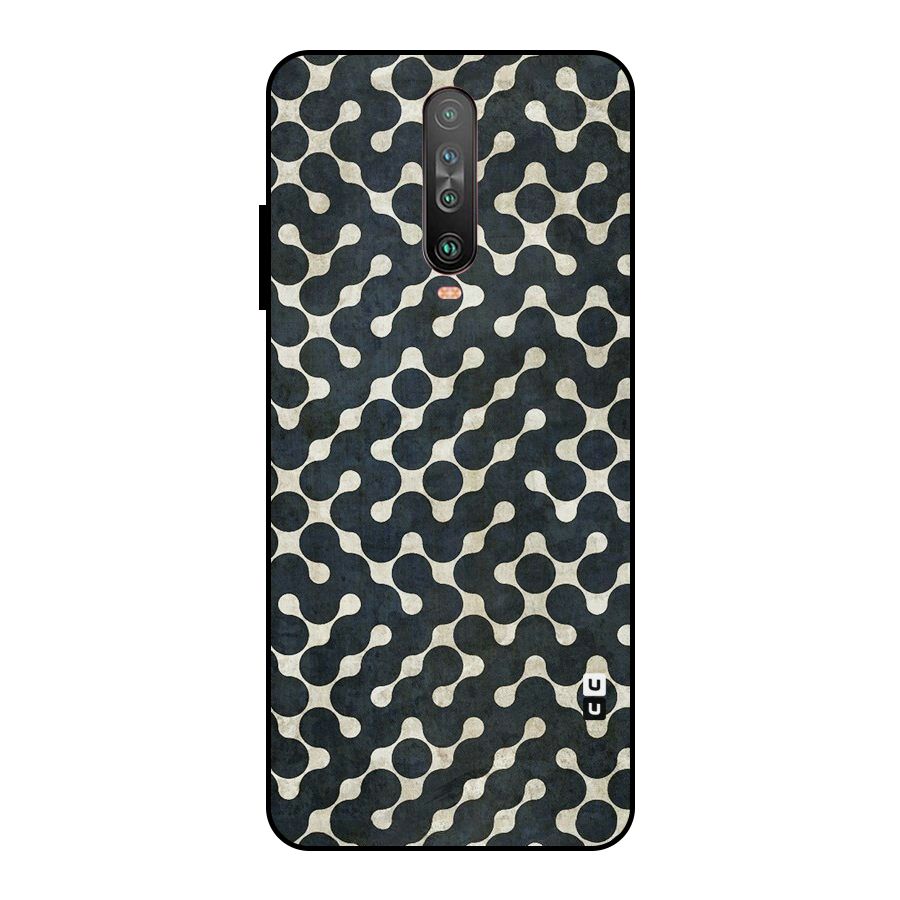 Black Maze Design Metal Back Case for Poco X2