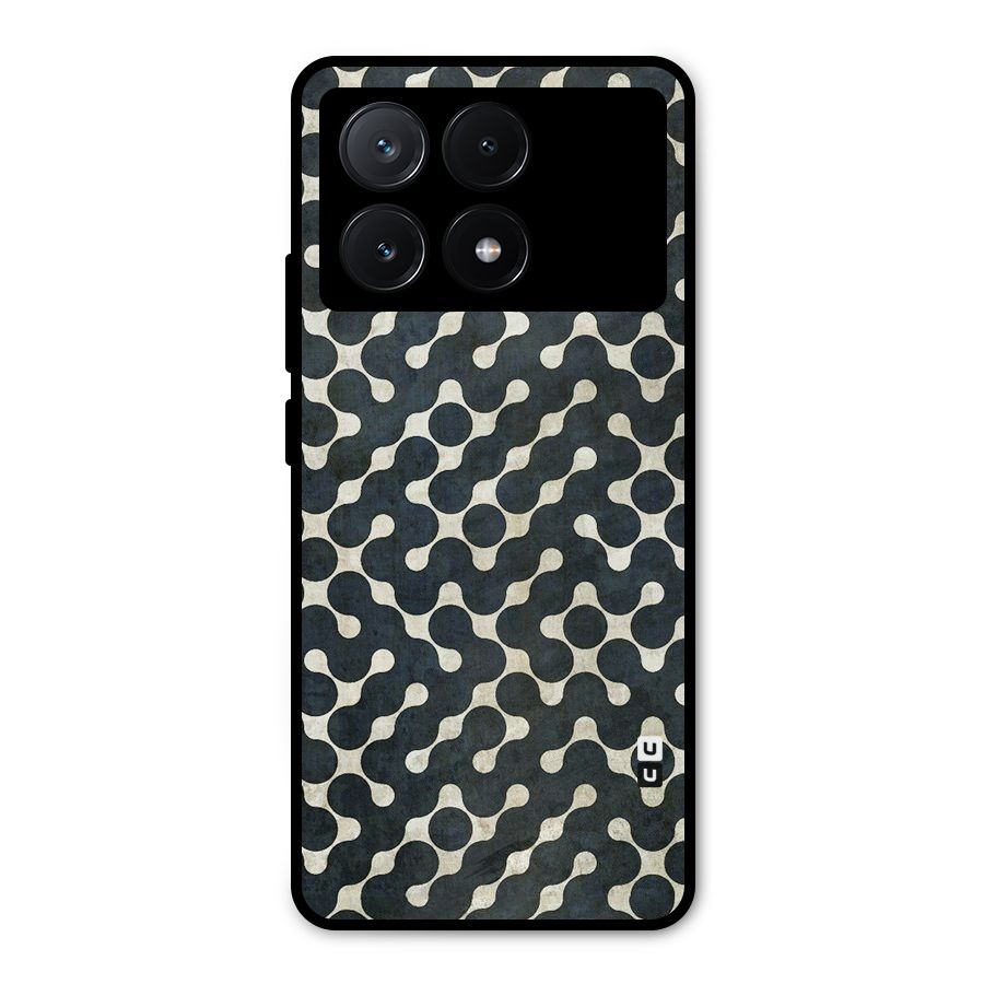 Black Maze Design Metal Back Case for Poco X6 Pro