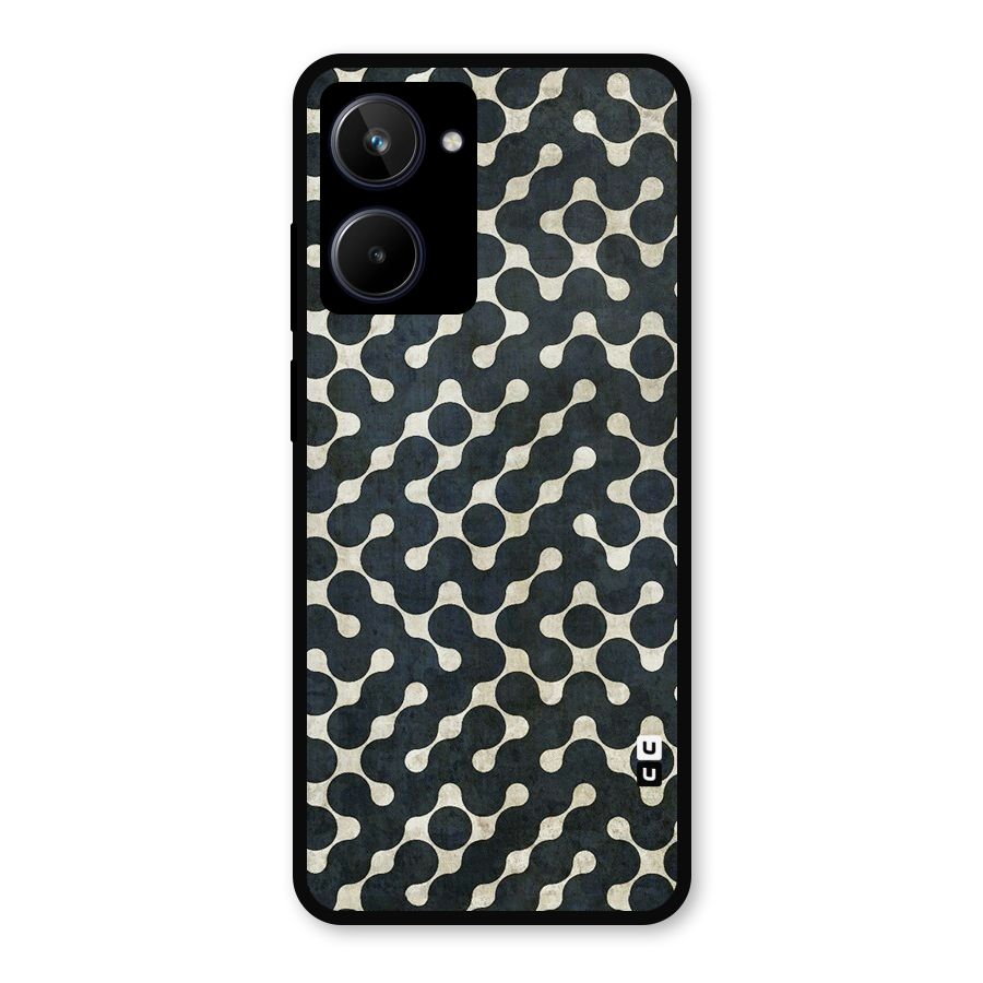 Black Maze Design Metal Back Case for Realme 10