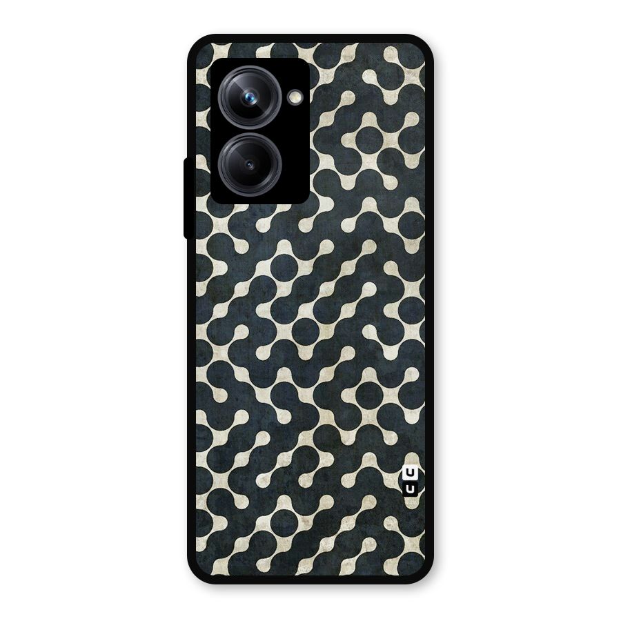 Black Maze Design Metal Back Case for Realme 10 Pro