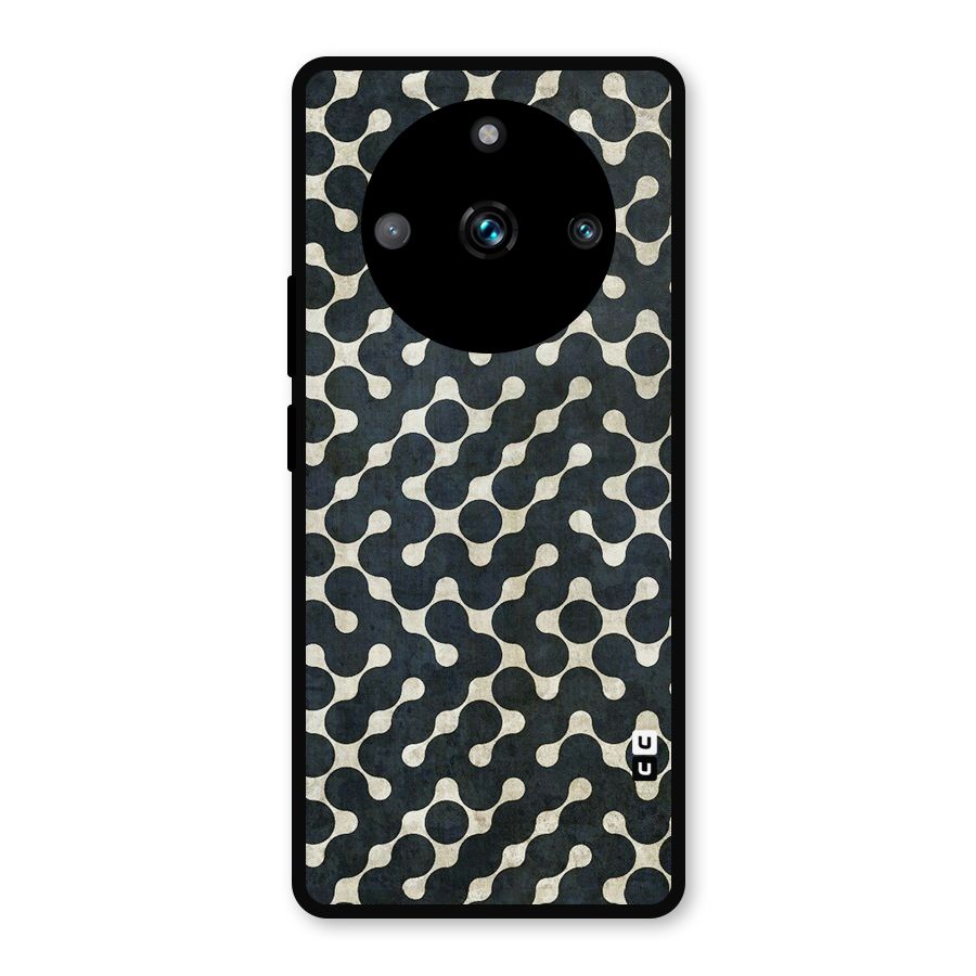 Black Maze Design Metal Back Case for Realme 11 Pro