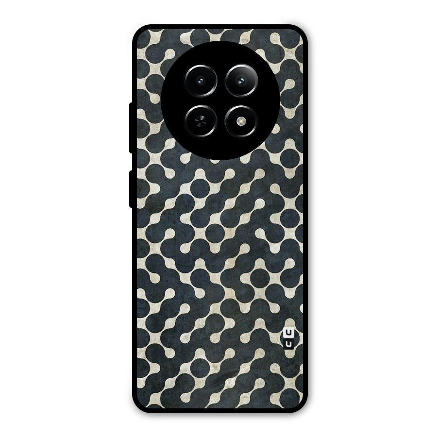 Black Maze Design Metal Back Case for Realme 12x 5G