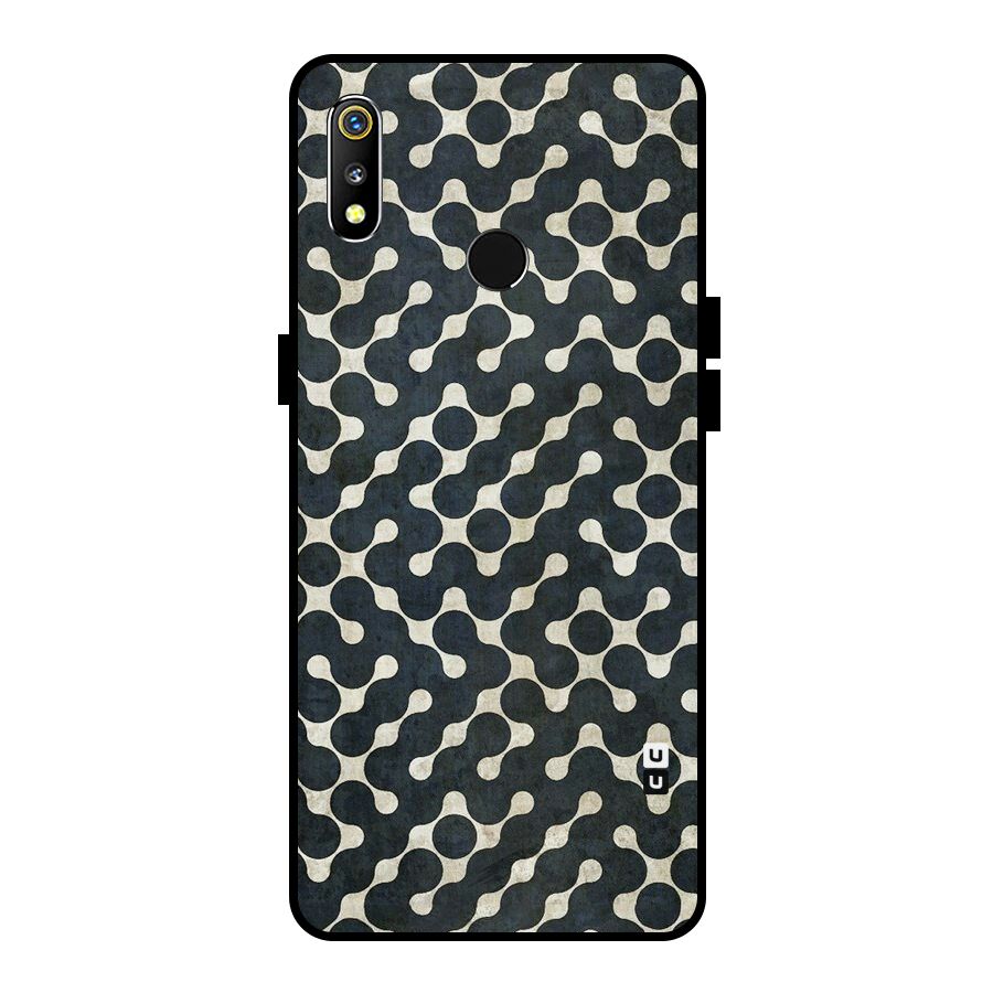 Black Maze Design Metal Back Case for Realme 3