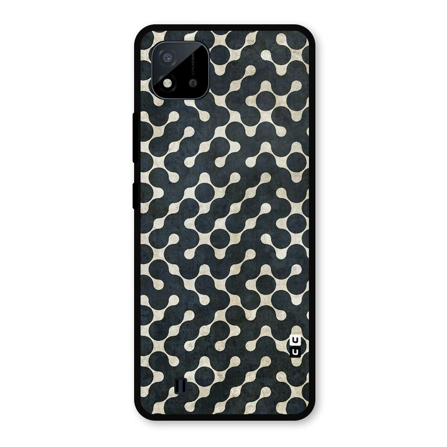 Black Maze Design Metal Back Case for Realme C11 2021
