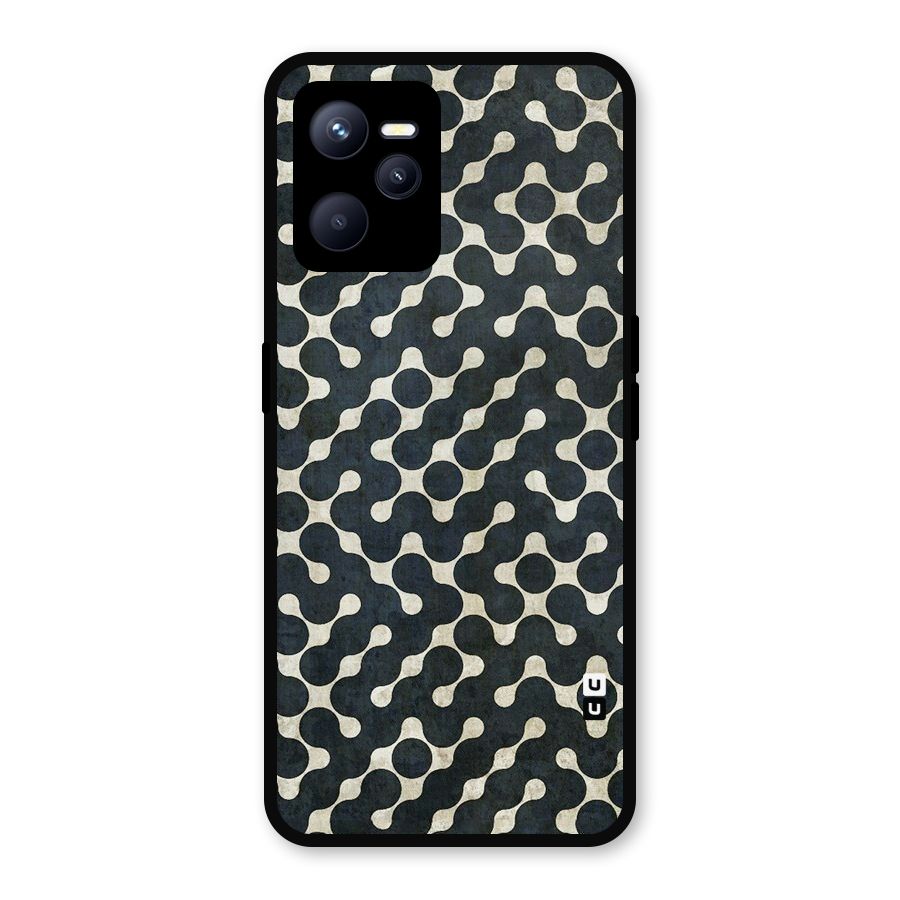 Black Maze Design Metal Back Case for Realme C35