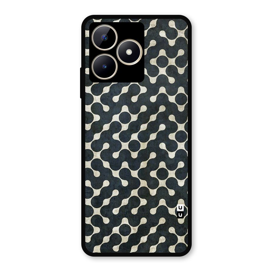 Black Maze Design Metal Back Case for Realme Narzo N53