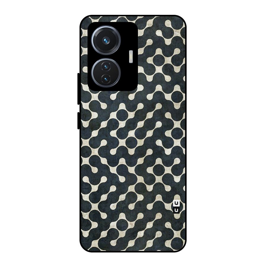 Black Maze Design Metal Back Case for Vivo T1 44W
