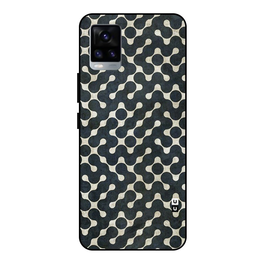 Black Maze Design Metal Back Case for Vivo V20 2021