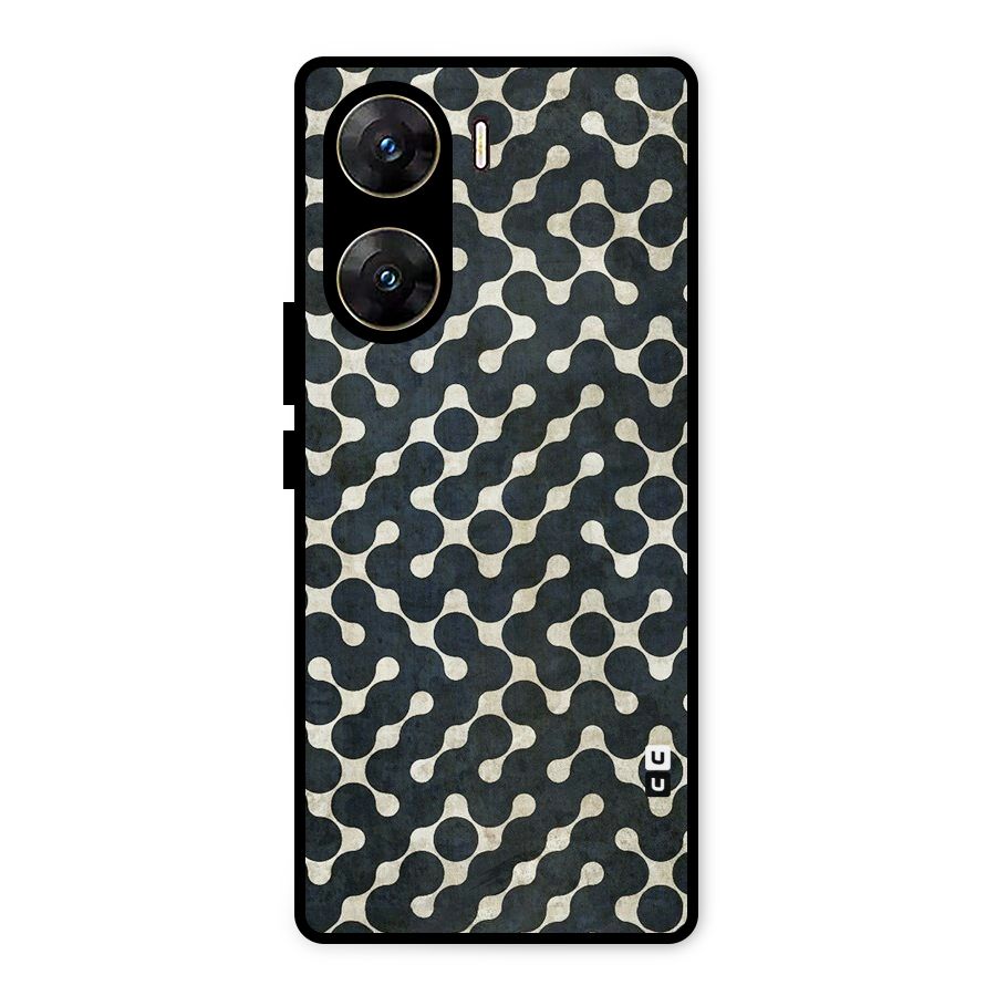 Black Maze Design Metal Back Case for Vivo V29e