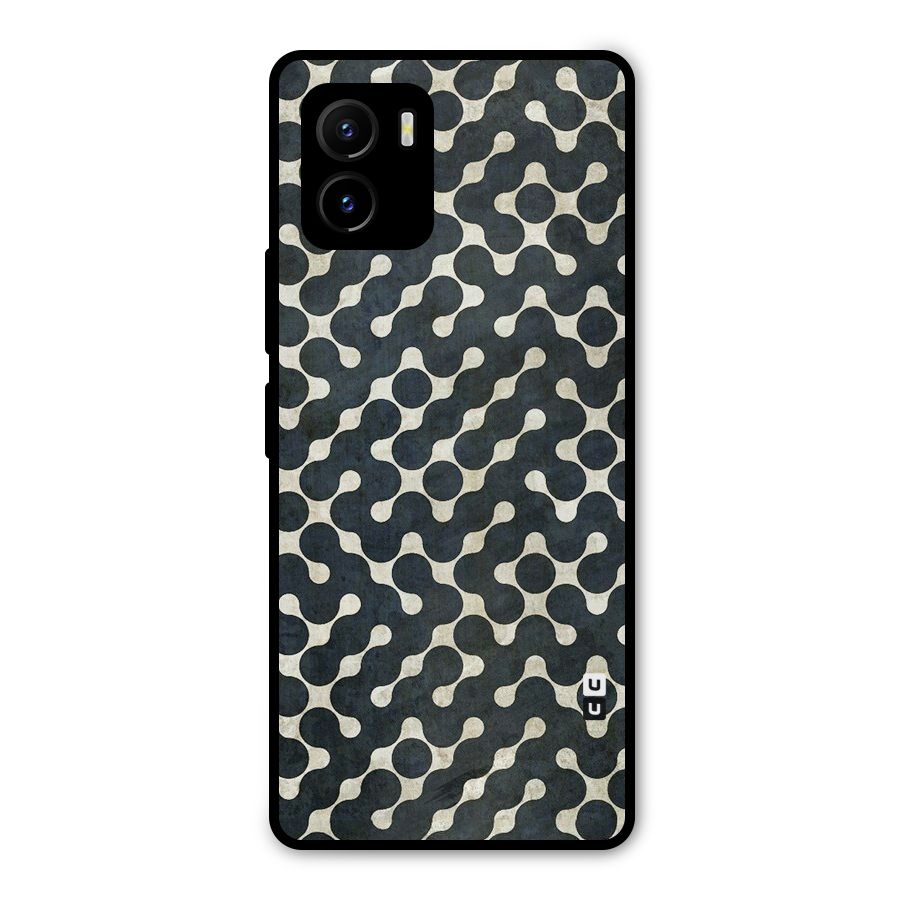 Black Maze Design Metal Back Case for Vivo Y15s