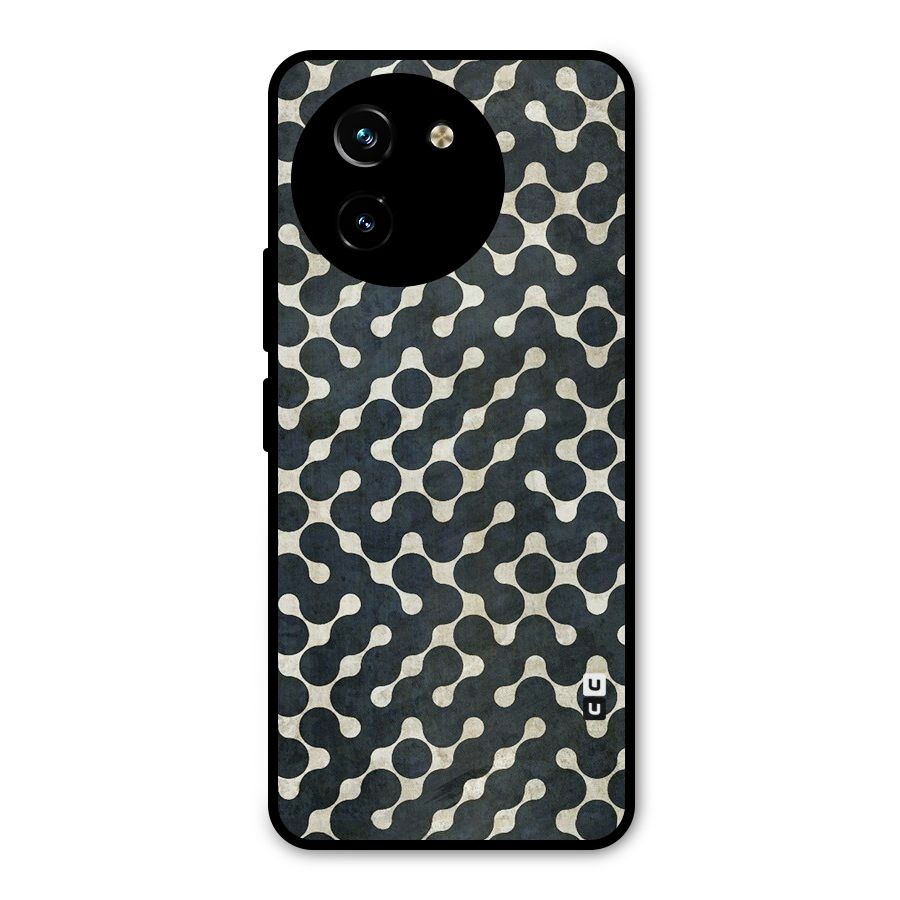 Black Maze Design Metal Back Case for Vivo Y200i