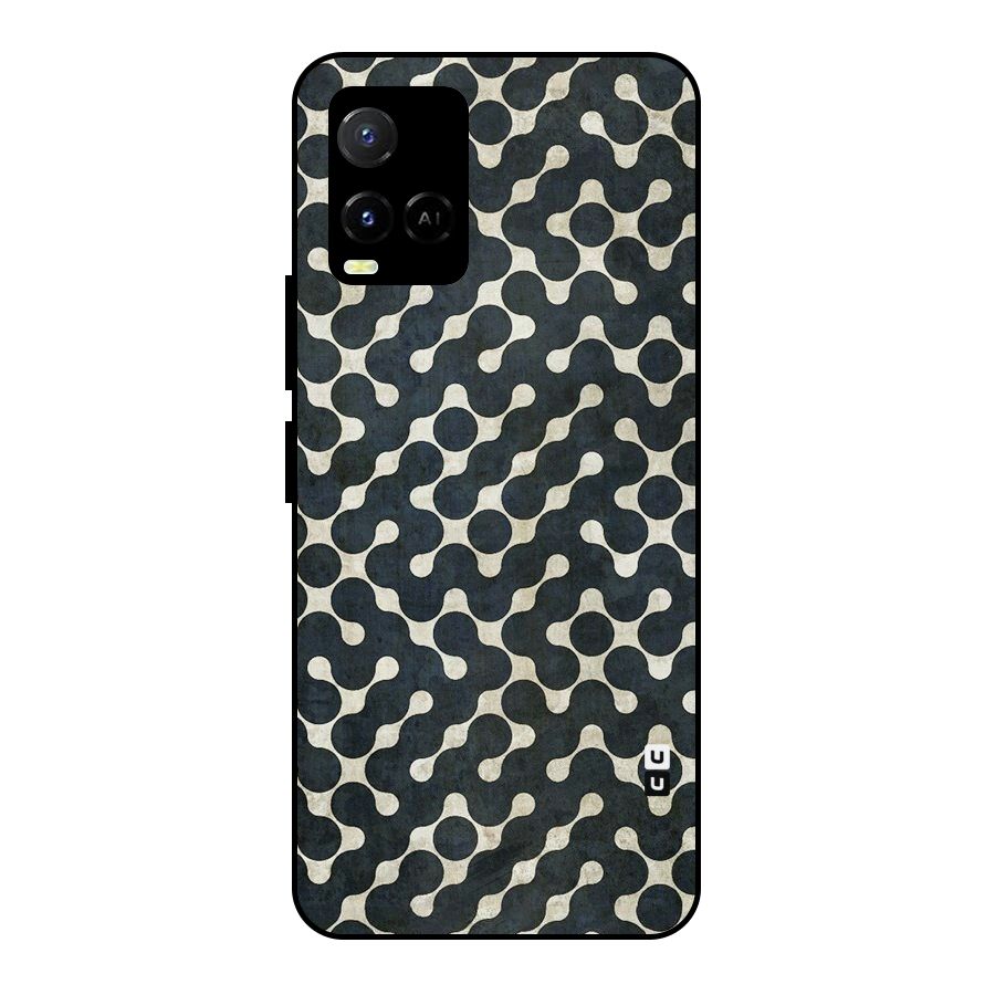 Black Maze Design Metal Back Case for Vivo Y21A