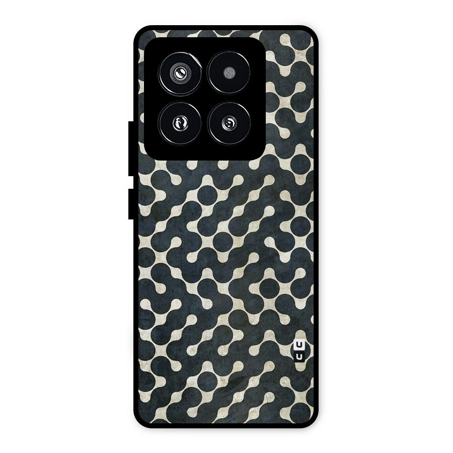 Black Maze Design Metal Back Case for Xiaomi 14 Pro