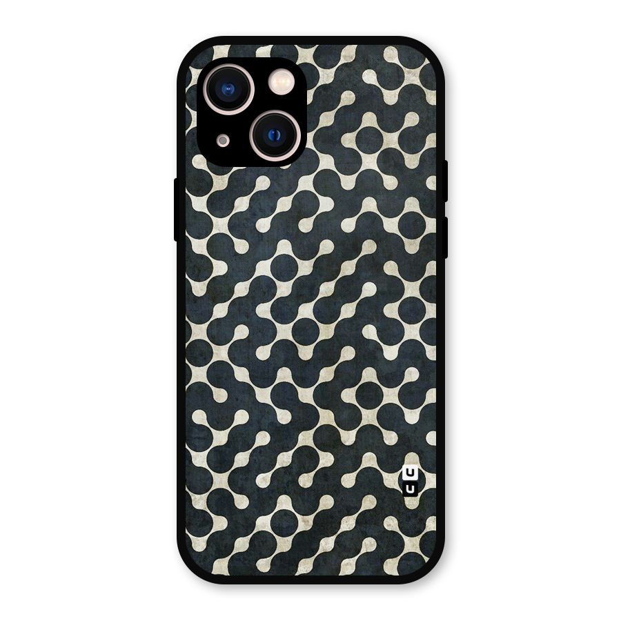 Black Maze Design Metal Back Case for iPhone 13