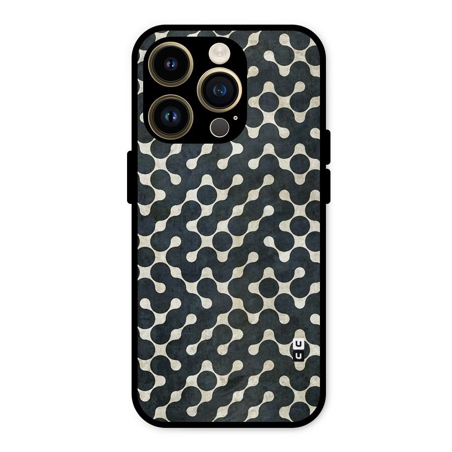 Black Maze Design Metal Back Case for iPhone 14 Pro