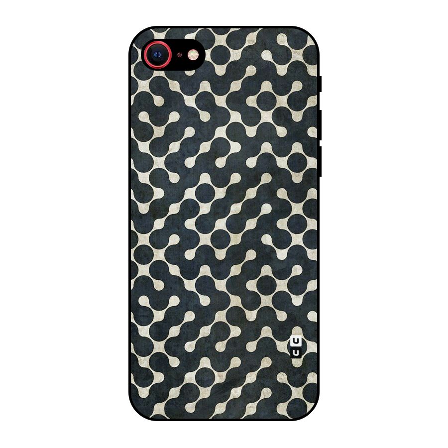 Black Maze Design Metal Back Case for iPhone SE 2020