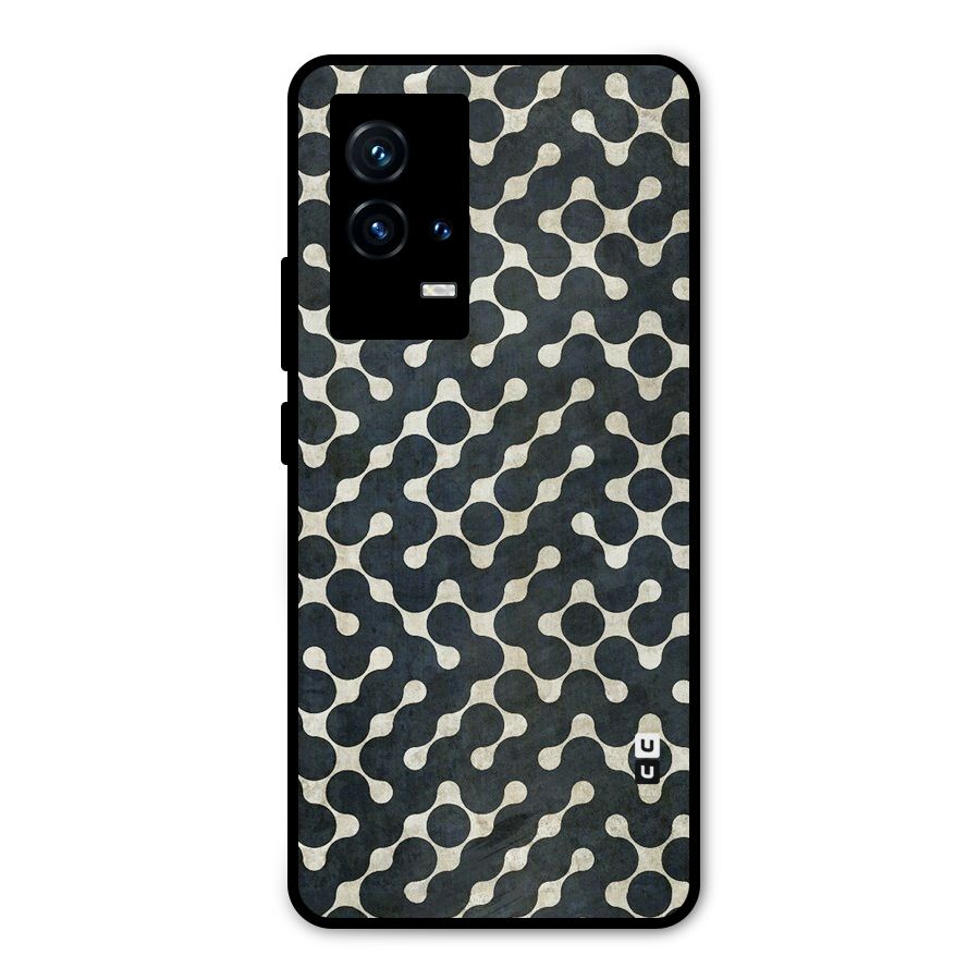 Black Maze Design Metal Back Case for iQOO 9 5G