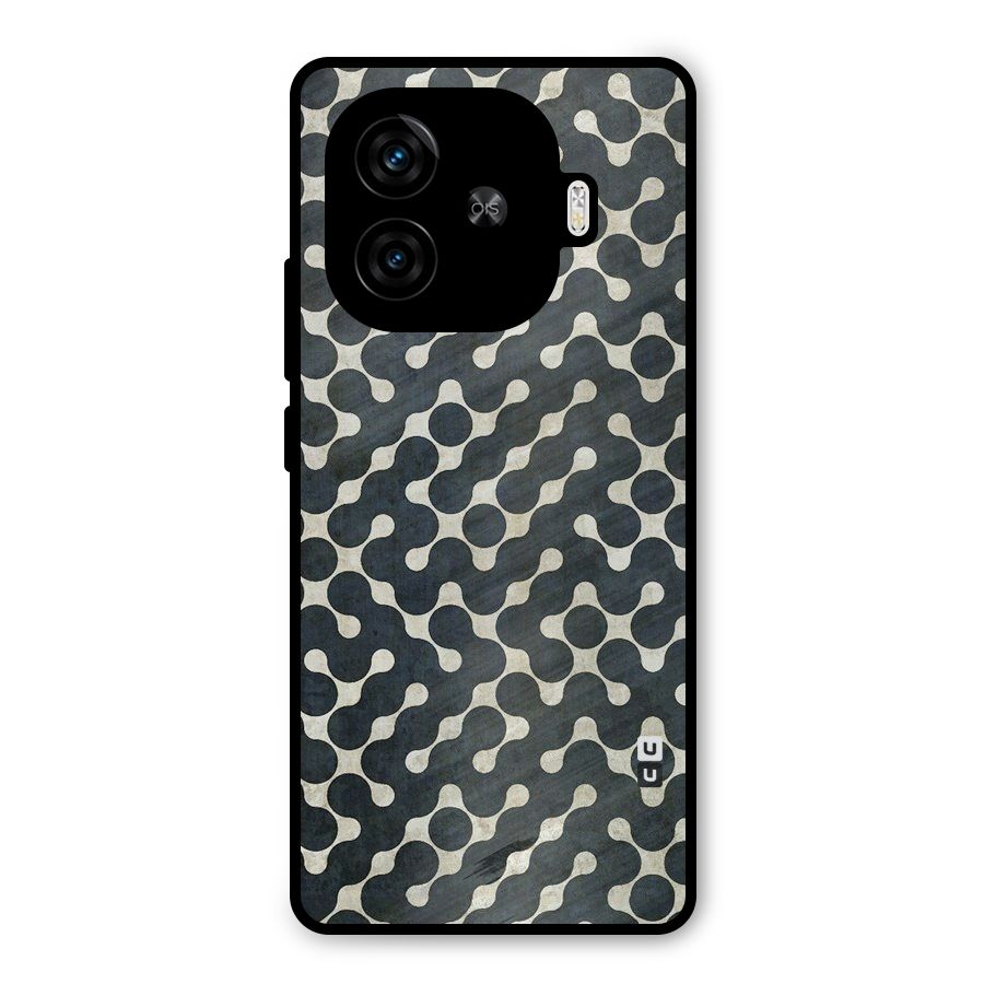 Black Maze Design Metal Back Case for iQOO Z9 Turbo