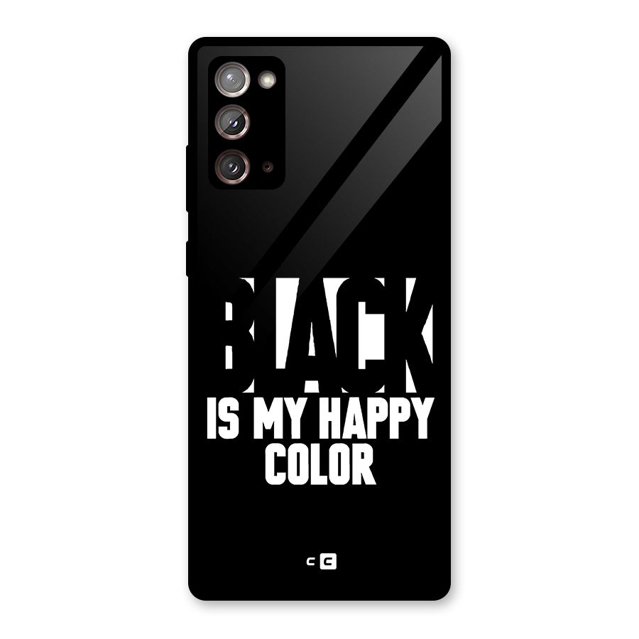 Black My Happy Color Glass Back Case for Galaxy Note 20