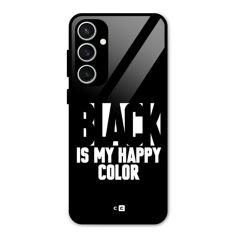 Black My Happy Color Glass Back Case for Galaxy S23 FE