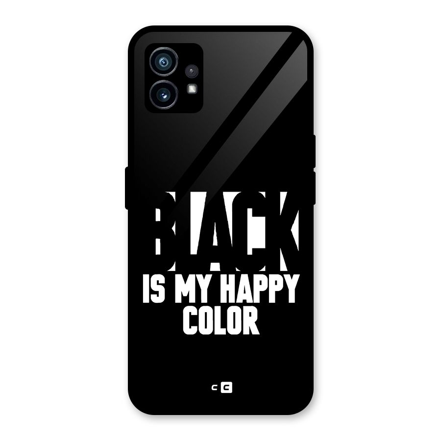 Black My Happy Color Glass Back Case for Nothing Phone 1