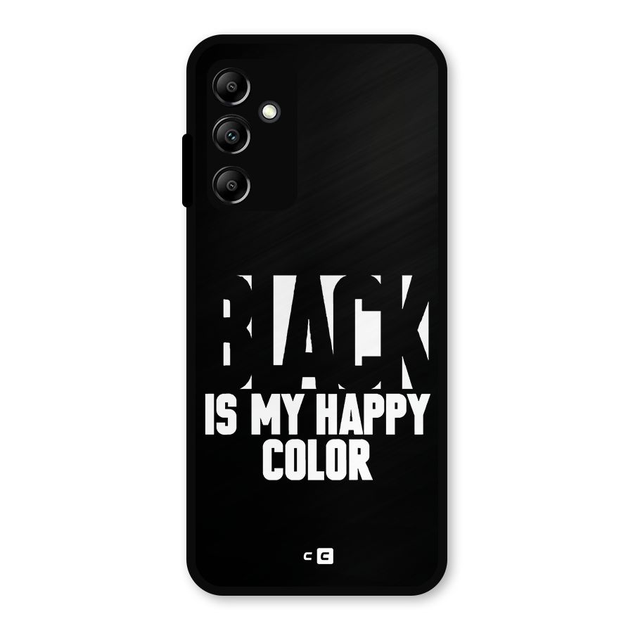 Black My Happy Color Metal Back Case for Galaxy A14 5G