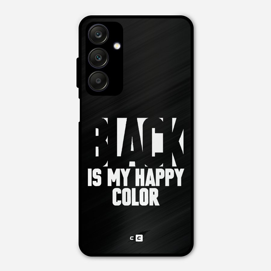 Black My Happy Color Metal Back Case for Galaxy A25 5G