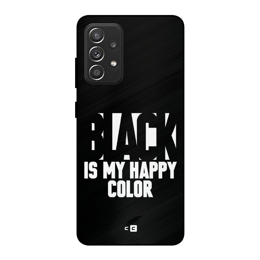Black My Happy Color Metal Back Case for Galaxy A52s 5G