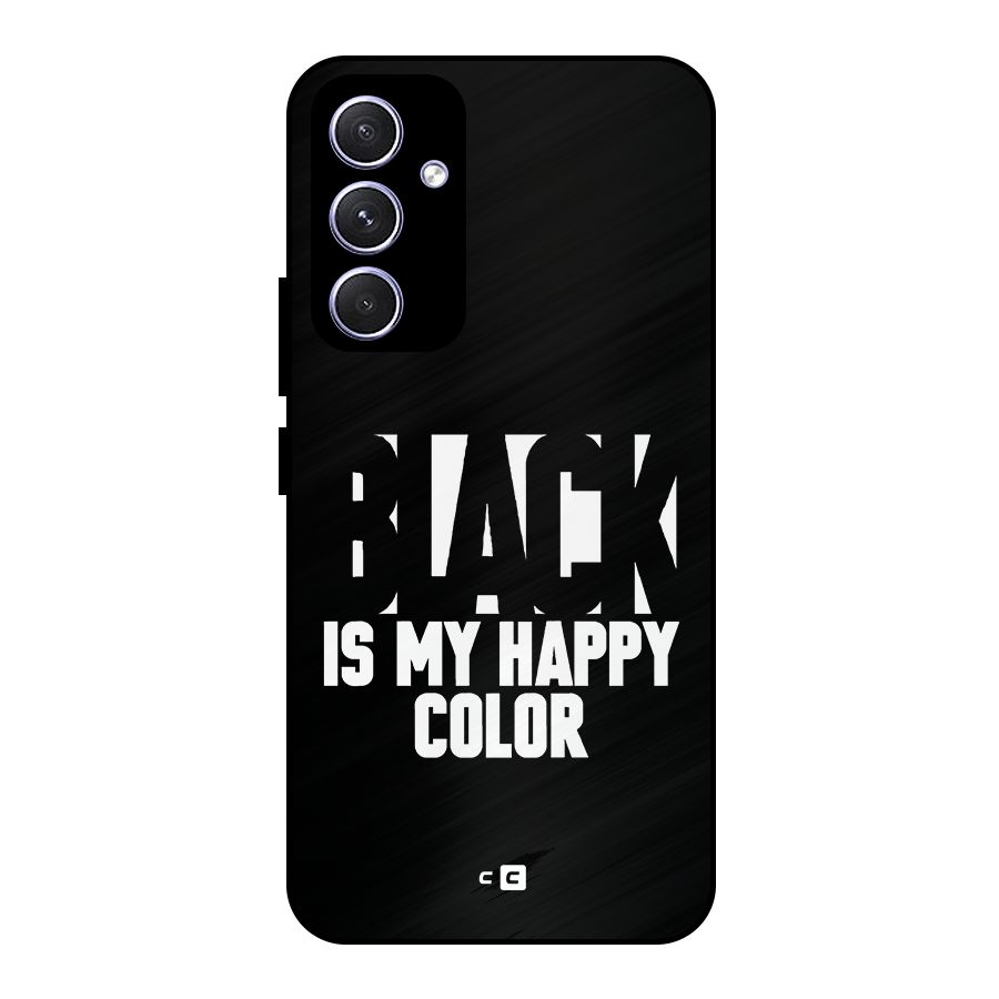 Black My Happy Color Metal Back Case for Galaxy A54