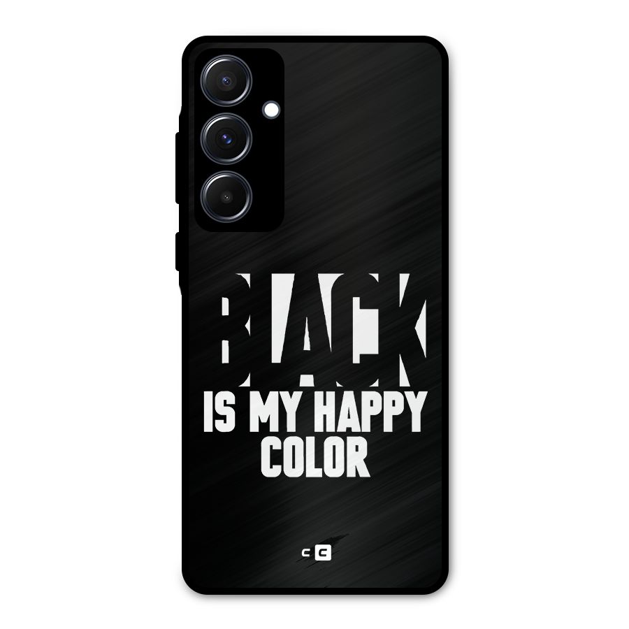 Black My Happy Color Metal Back Case for Galaxy A55