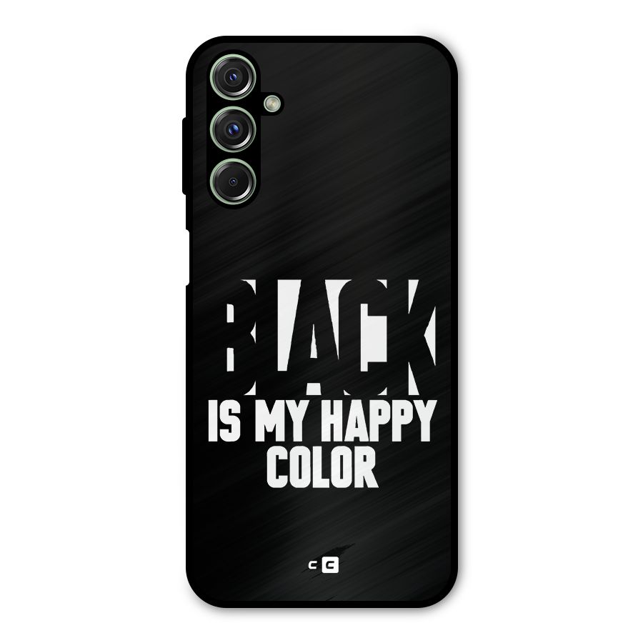 Black My Happy Color Metal Back Case for Galaxy F34
