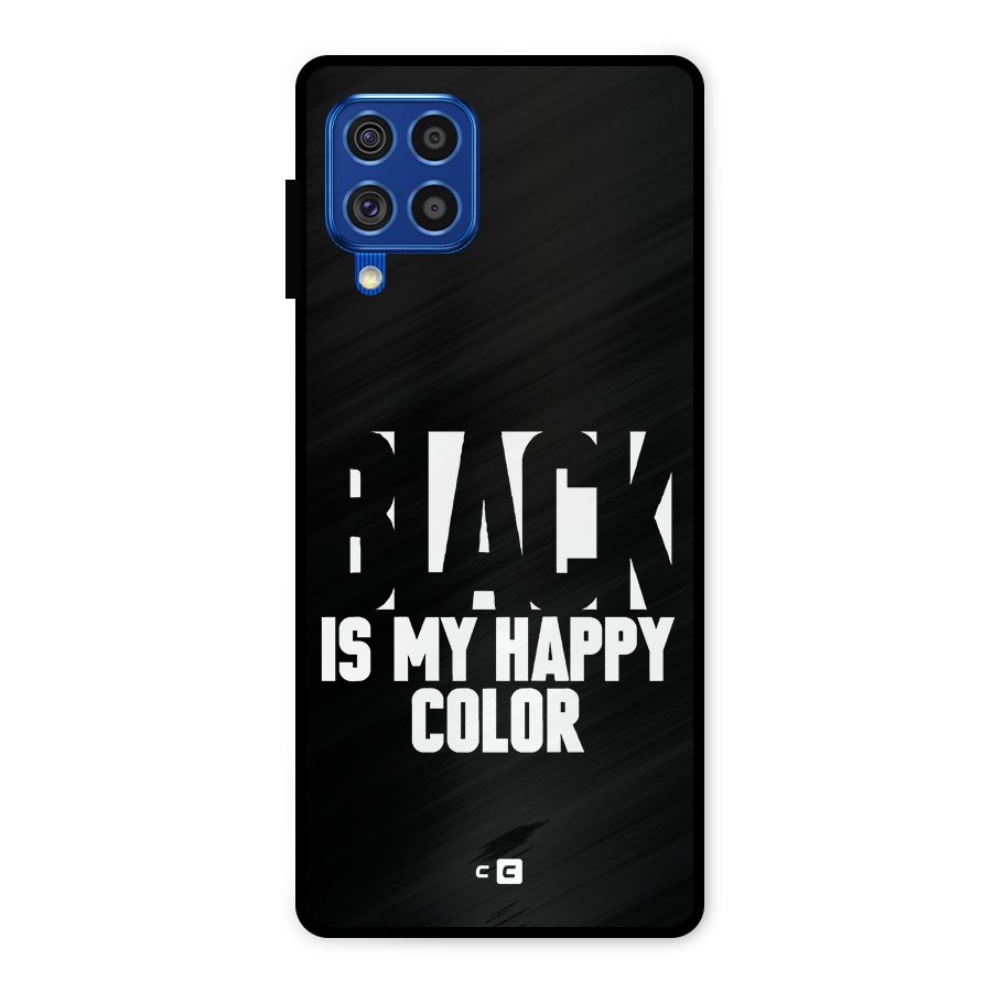 Black My Happy Color Metal Back Case for Galaxy F62
