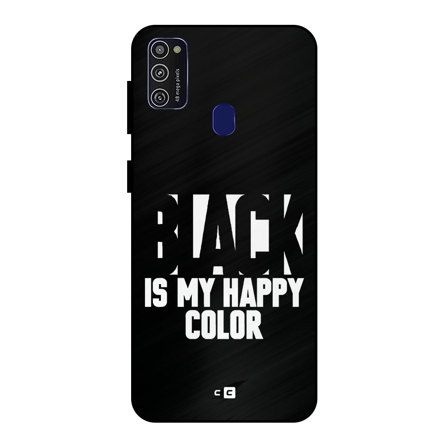 Black My Happy Color Metal Back Case for Galaxy M30s