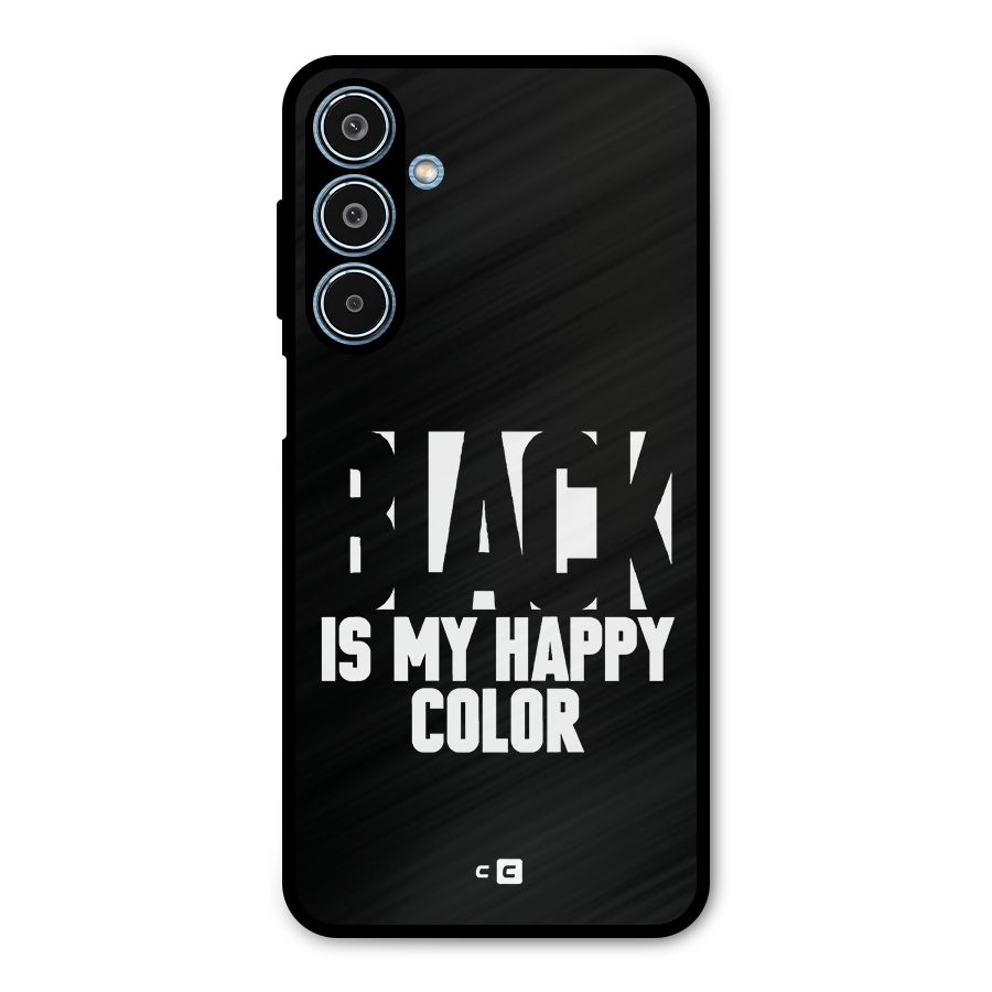 Black My Happy Color Metal Back Case for Galaxy M35