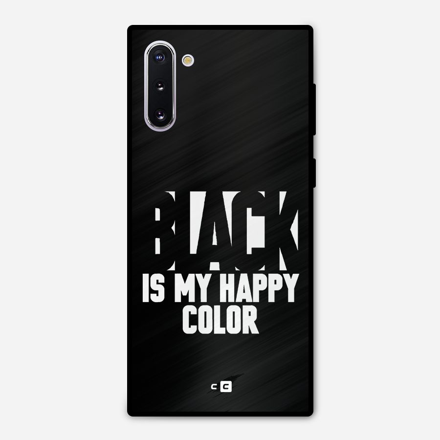 Black My Happy Color Metal Back Case for Galaxy Note 10