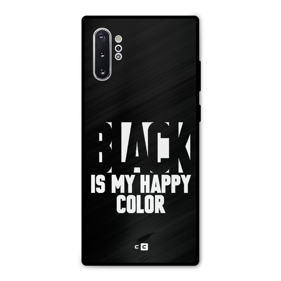 Black My Happy Color Metal Back Case for Galaxy Note 10 Plus