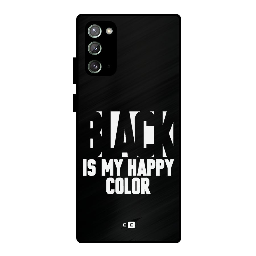 Black My Happy Color Metal Back Case for Galaxy Note 20