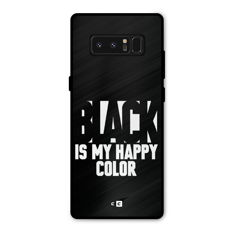 Black My Happy Color Metal Back Case for Galaxy Note 8